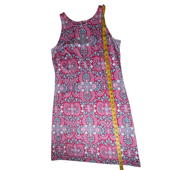 Talbots Effortless Jersey Medallion Open
Back Dress Small Pink‎ Paisley Preppy - Picture 7 of 11